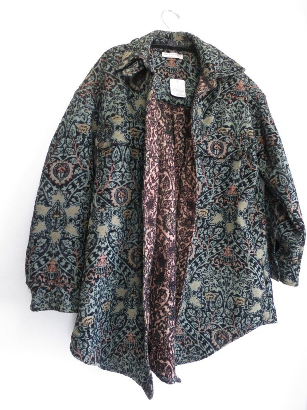 We The Free Tapestry Fog Jacquard Shirt Jacket- Medium - NWT